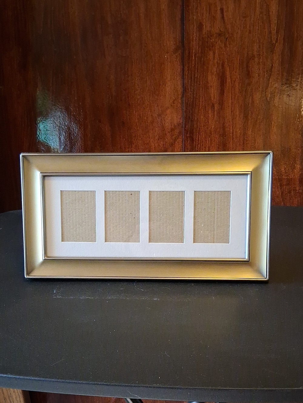 Vintage Fetco Gold Multi Photo Collage Frame 4 Openings 1.75" X 2.5" Each